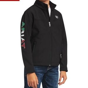 Ariat Black Jacket with Multicolor Sleeve Logo